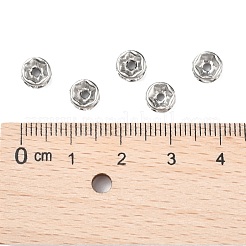316サージカルステンレススチールクリスタルラインストーンスペーサービーズ  ロンデル  ジュエリークラフト用  ステンレス鋼色  6x3mm  穴：1mm&nbsp;STAS-N032-06P