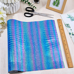 クロコダイル柄PUレザー生地  クラフト用品  ダークブルー  1350x298x1mm&nbsp;DIY-WH20062-47K