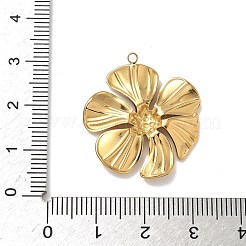 304ステンレスペンダント  花のチャーム  ゴールドカラー  28x25x3mm  穴：1.5mm&nbsp;LS-STAS-L301-10G