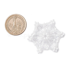 クリスマスガラスペンダント  スノーフレークチャーム  ガラスシードビーズで  多面カット  透明  45.5x40.5x8mm  穴：1mm&nbsp;PALLOY-MZ01093-02