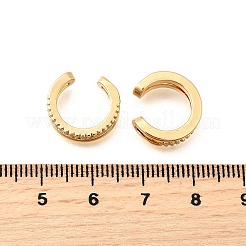 真鍮マイクロペーブクリアキュービックジルコニアカフイヤリング  2層C字型  18KGP本金メッキ  14.5x13.5x4mm&nbsp;EJEW-F370-19G