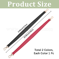 2個 2色 PUレザーバッグハンドル  バッグ交換用アクセサリー  ライトゴールド  ミックスカラー  480x25mm  1pc /カラー&nbsp;FIND-CL0002-46
