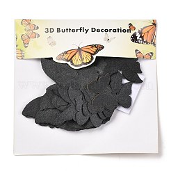 3dプラスチックウォールステッカー  マスキングテープ付  家の居間の寝室の壁の装飾のため  蝶  ブラック  23~55x30~70x0.2mm  48個/セット&nbsp;DIY-F077-04L
