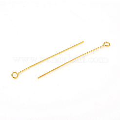 304ステンレススチールアイピン  ゴールドカラー  40mm  穴：2mm  ピン：0.6mm&nbsp;STAS-L244-03F-G