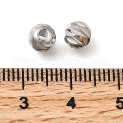 真鍮ビーズ  長持ちメッキ  スパイラルラウンド  ニッケルフリー  プラチナメッキ  5.5mm  穴：1.8mm&nbsp;KK-B147-02E-P