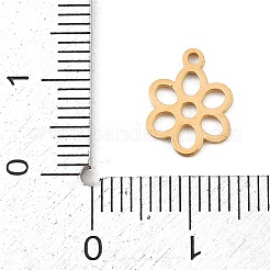 中空304ステンレススチールチャーム  花  ゴールドカラー  11.5x8.5x1mm  穴：1.2mm&nbsp;STAS-Z183-08G