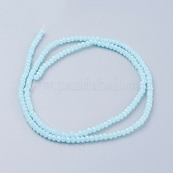 ジェイド風ガラスビーズ連売り  多面カット  ロンデル  淡いターコイズ  2.9~3.3x2~2.5mm  穴：0.5mm  約144~150個/連  35~37cm&nbsp;GLAA-G045-A10