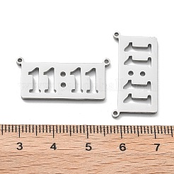 304ステンレスペンダント  ハートチャーム  11:11の数  13.5x28.5x1.5mm  穴：1.2mm&nbsp;STAS-A107-01B-P