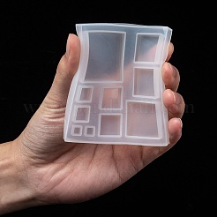 シリコンモールド  エポキシレジン型  UVレジン用  DIYジュエリークラフト作り  正方形  ホワイト  87x77x6.5mm  インナーサイズ：5~35mm&nbsp;X-DIY-F033-04A