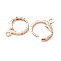 真鍮製フレンチフックピアスパーツ  カン付き  ローズゴールド  15.5x12x2mm  穴：2mm&nbsp;KK-CBA8EB2-08RG