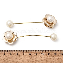 合金ブローチピン  花  樹脂と  ライトゴールド  83x24mm&nbsp;JEWB-XCP0001-11