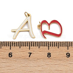 304ステンレススチールエナメルチャーム26個  ミックスカラー  a～zの文字  丸カン付き  ゴールドカラー  11~16.5x5~15x0.8mm  穴：2mm&nbsp;STAS-G359-10G