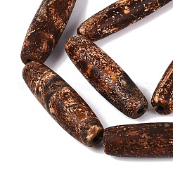 天然樹皮瑪瑙ビーズの連  バレル  49~56x12~15mm  穴：2~3mm  約7個/連  13.98~14.57インチ（35.5~37cm）&nbsp;G-Q606-81