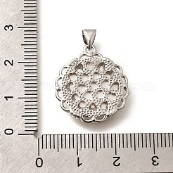 真鍮と天然貝の彫刻ペンダント  ラックめっき  妖精とフラットラウンド  プラチナ  22x19.5x3.5mm  穴：3x4mm&nbsp;KK-Z091-07P-03