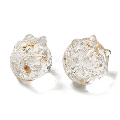 透明ガラスビーズ  グラデーションカラー  ドラゴン  ライトゴールデンロッドイエロー  13.5x13x12.5mm  穴：1mm&nbsp;GLAA-D025-05H