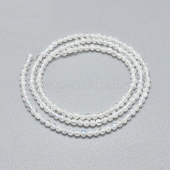 天然レインボー ムーンストーン ビーズ 連売り  ラウンド  2mm  穴：0.5mm  約195個/連  15.35インチ（39cm）&nbsp;G-A177-04-23