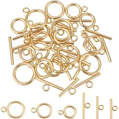 304ステンレススチールトグル留め具  リング  ゴールドカラー  68x52x11mm  20セット/箱&nbsp;STAS-UN0002-13G