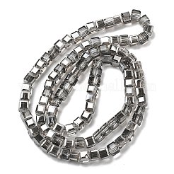 電気メッキガラスビーズセット  キューブ  多面カット  グレー  7x7x7mm  穴：1.4mm  約98~99個/連  26~27.44''（66~69.7センチメートル）&nbsp;EGLA-H108-01A-PL01