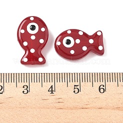 焼き絵の具、ガラス、エナメル、ビーズ  魚  ブラウン  19.5x12.5x6~6.5mm  穴：1.2~1.4mm&nbsp;X-LAMP-D303-04C