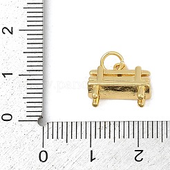 真鍮チャーム  恋人たちのベンチチャーム  丸カン付き  カドミウムフリー＆鉛フリー  ラックめっき  長持ちメッキ  18KGP本金メッキ  10x13.5x4.5mm  穴：3.2mm&nbsp;KK-S527-07G