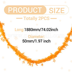 パーティー、結婚式のお祝い、小道具、装飾用のペットリボン  オレンジ  1880x50mm&nbsp;DIY-TADJ0001-01D