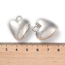 CCBプラスチックペンダント  ハートチャーム  プラチナ  26x23x12.5mm  穴：2.7mm&nbsp;CCB-C001-09G-P