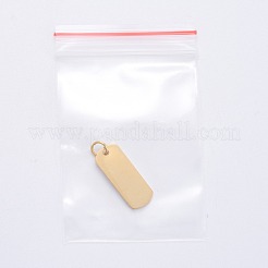 ステンレスペンダント201個  鏡面研磨仕上げ  長方形  空白タグのスタンプ  ゴールドカラー  20x8x1mm  穴：3.5mm&nbsp;STAS-S105-T632-2