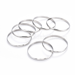 ファッション 201 ステンレススチール バングルセット  ステンレス鋼色  2-1/8インチ（5.5cm）  7個/セット&nbsp;BJEW-L664-024A-P-1
