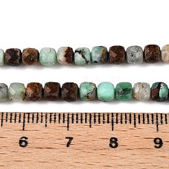 天然グリーンオパールビーズ連売り  多面カット  キューブ  4~5x4~5x4~5mm  穴：0.8mm  約92~105個/連  14.96~15.35インチ（38~39cm）&nbsp;G-N342-121
