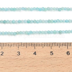 天然石アマゾナイトビーズ連売り  スムーズなラウンド  2mm  穴：0.5mm  約176~179個/連  15~15.47''（38.1~39.3センチメートル）&nbsp;G-A322-A04-2mm