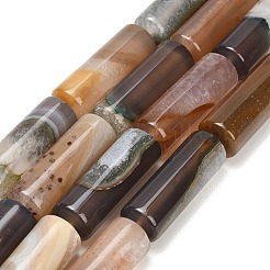 天然石瑪瑙ビーズ連売り  コラム  ペルー  39.5~40x13.5~15mm  穴：1.2~1.4mm  約10個/連  15.51''~15.63