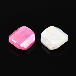 プラスチックビーズ  模造ゼリー  長方形  ABカラーメッキ  多面カット  ミックスカラー  13.5x13~13.5x5.5mm  穴：1.6~1.7mm  約1000個/500g&nbsp;KY-N026-17