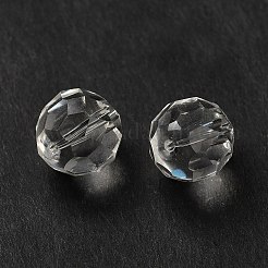 ガラス k9 ガラス  模造オーストリアクリスタルビーズ  多面カット  ラウンド  透明  10mm  穴：1.4mm&nbsp;GLAA-H024-15B-01