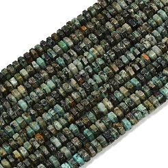 天然アフリカンターコイズ（ジャスパー）ビーズ連売り  多面カット  六角  6x6x3mm  穴：0.8mm  約108個/連  14.72~14.80''（37.4~37.6センチメートル）&nbsp;G-G317-A23-3X6MM