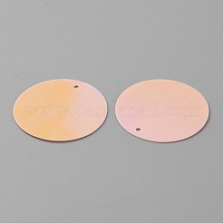 Abカラーpvcスパンコールペンダント  フラットラウンド  ライトサーモン  28.5~29x0.2mm  穴：1.4mm  約40個/袋&nbsp;PVC-WH0001-04A