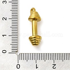イオンプレーティング（IP）304ステンレスペンダント  バーベルチャーム  18KGP本金メッキ  23x8x7.5mm  穴：2mm&nbsp;STAS-M070-18G