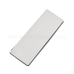 プラスチック製の無地名札（IDタグ）、鉄製ピン付き  長方形のブローチ台座  銀  25x75x6.5mm&nbsp;KY-D024-01D