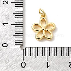 真鍮チャーム  花のチャーム  ラックめっき  長持ちメッキ  鉛フリー＆カドミウムフリー  丸カン付き  18KGP本金メッキ  12x10.5x3mm  穴：2.5mm&nbsp;KK-Z135-13A-G