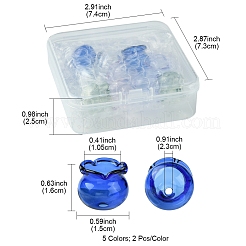 10色のクラゲガラスビーズコーン5個  風鈴作りに  ミックスカラー  16x15x15.5mm  穴：2.3mm  2個/カラー&nbsp;GLAA-FS0001-81