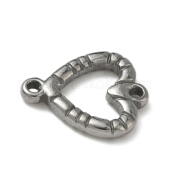 304ステンレススチールコネクタチャーム  ハートリンク  変色しない  ステンレス鋼色  17.5x14.5x2.5mm  穴：1.6mm&nbsp;STAS-P422-19P