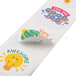 8 種類の粘着紙漫画報酬ステッカー  学生用ステッカー  フラットラウンド  スター  25mm  500PCS /ロール&nbsp;DIY-A049-01C