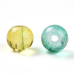 ベーキングペイント透明ガラスビーズ  ラウンド  ミックスカラー  6~6.5mm  穴：1.2~1.6mm&nbsp;X1-DGLA-Q022-6mm-M