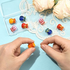 8個 4色模造翡翠ガラスビーズ  福袋  ミックスカラー  15.5x14x13.5mm  穴：1.8mm  2個/カラー&nbsp;GLAA-YW0005-60