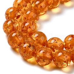 樹脂模造琥珀ビーズ連売り  ラウンド  サンゴ  8mm  穴：0.8mm  約51~52個/連  16.14''~16.54''（41~42センチメートル）&nbsp;RESI-Z017-01B