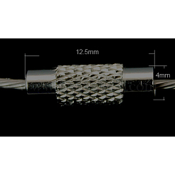 スチールネックレス作り  真鍮製ネジ式クラスプ付き  プラチナ  内径：145mm  4x12.5mm  1mm&nbsp;SW042-01