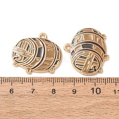 合金エナメルチャーム  バレルチャーム  ゴールドカラー  バリーウッド  23x25x3mm  穴：1.7mm&nbsp;AL-CBA1DE9-03G