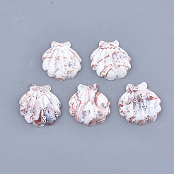 樹脂カボション  ホタテ貝  ミックスカラー  32.5~33.5x31~32x8~9mm&nbsp;RESI-T033-01