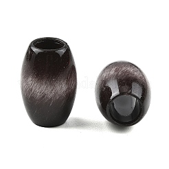 オペークアクリルヨーロピアンビーズ  バレル  ツートン  大穴ビーズ  ココナッツブラウン  23.5x15.5~16mm  穴：8~8.4mm&nbsp;OACR-Z036-04B