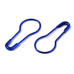 スプレー塗装された鉄のひょうたんピン  編みステッチマーカー  ブルー  21.5x9.5x1.5mm  ピン：0.5mm&nbsp;IFIN-T017-08D