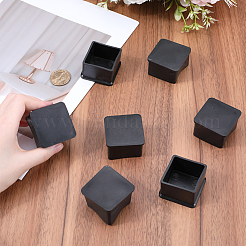 正方形のプラスチック製家具の脚カバー  テーブル 椅子 フィート インサート エンド キャップ  フロアプロテクター  ブラック  43x43x28.5mm  内径：35x35mm&nbsp;KY-WH0048-34D